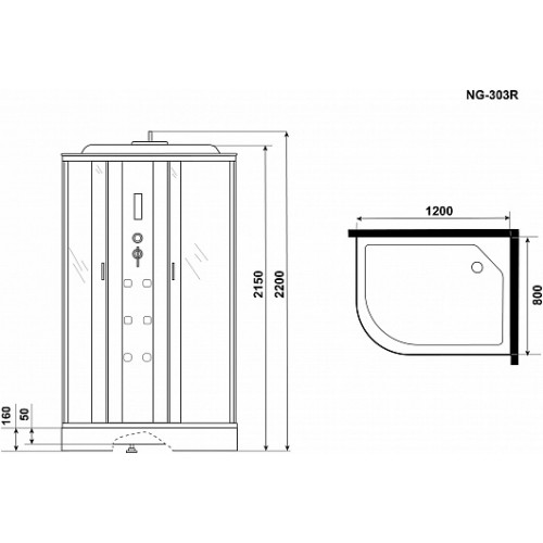 Niagara Душевая кабина NG-303-01R