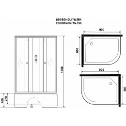 Niagara Душевая кабина Eco E90/80/40L/TN/BK