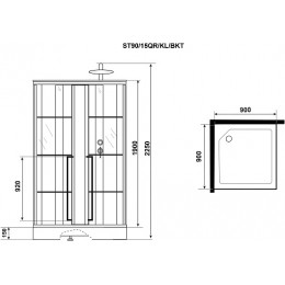 Niagara Душевая кабина Standart 90x90 R черная