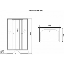 Niagara Душевая кабина Promo P100/80/26Q/MT/BK