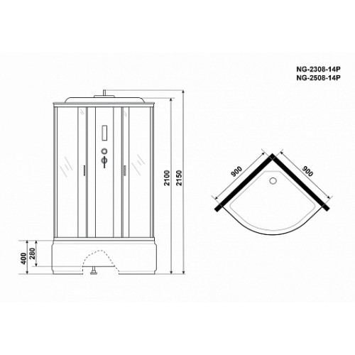 Niagara Душевая кабина NG 2308-14P