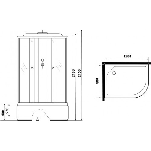 Niagara Душевая кабина Eco E120/80/40L/TN