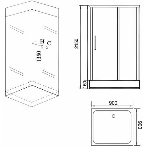 Grossman Душевая кабина 90x90 GR261
