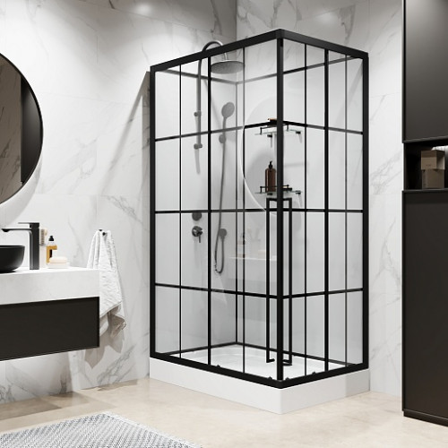 Niagara Душевая кабина Standart 100x80 L черная