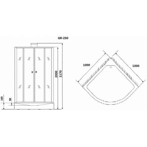 Grossman Душевая кабина 100x100 GR250