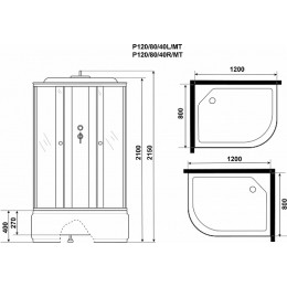 Niagara Душевая кабина Promo P120/80/40L/MT