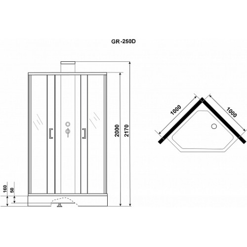Grossman Душевая кабина Elegans 100x100 GR250D