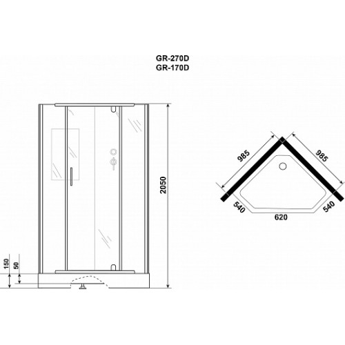 Grossman Душевая кабина 100x100 GR270D