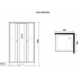 Niagara Душевая кабина Promo P90/13Q/MT/BK