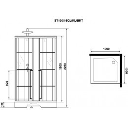 Niagara Душевая кабина Standart 100x100 L черная