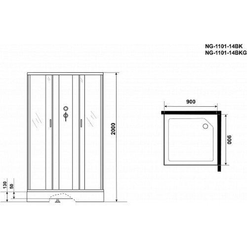 Niagara Душевая кабина Classic NG-1101-14BK