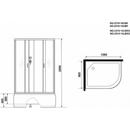 Niagara Душевая кабина Classic NG-2510-14LBKG