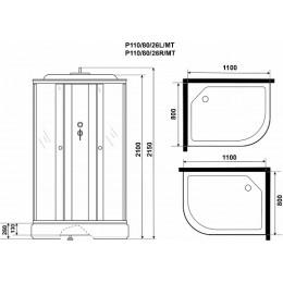 Niagara Душевая кабина Promo P110/80/26L/MT