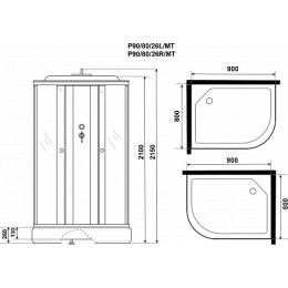 Niagara Душевая кабина Promo P90/80/26L/MT