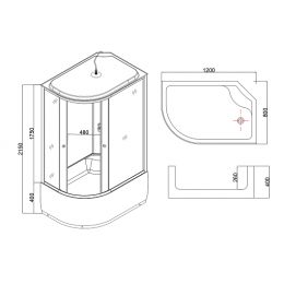 Taliente Душевая кабина 120/80 TA-12080G(R)
