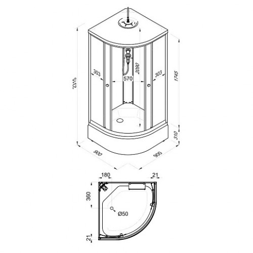 Triton Душевая кабина Грэй 90/90 Щ0000066463