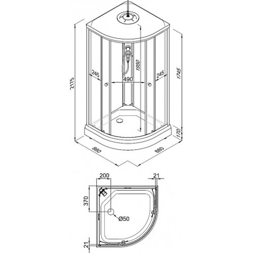 Triton Душевая кабина Экстра 90/90 Щ0000062582