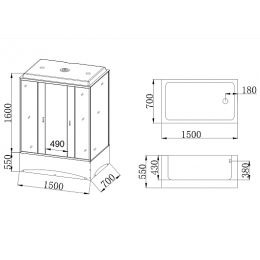 Taliente Душевой бокс 150/70 TA-15070G
