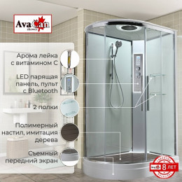 Avacan Душевая кабина 110/80 EM2811RLEDT прозрачная