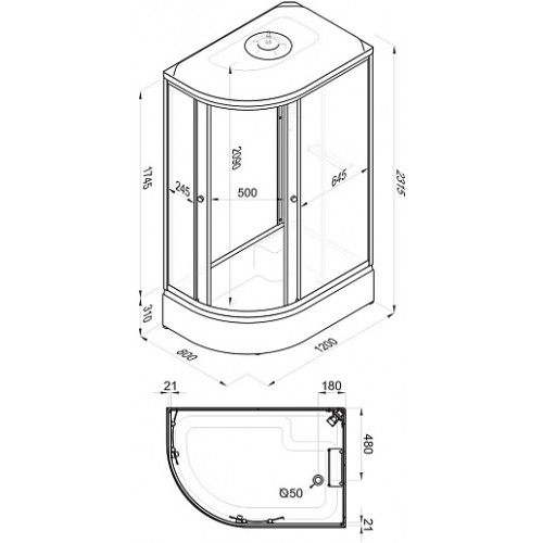 Triton Душевая кабина Коралл R 120/80 Щ0000061820