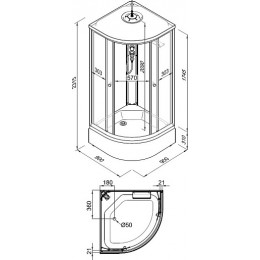 Triton Душевая кабина Лайт 90/90 В с полочкой Щ0000061850