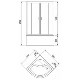 Royal Bath Душевая кабина Fato 100/100 RB100CK-М-BL