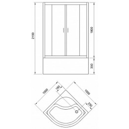 Royal Bath Душевая кабина Fato 100/100 RB100CK-М-CH