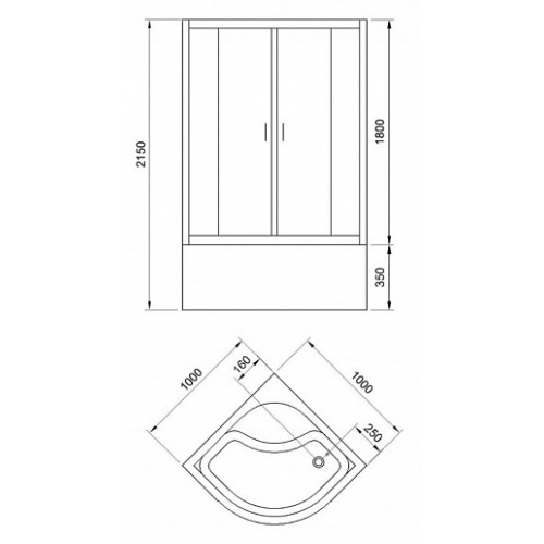 Royal Bath Душевая кабина Fato 100/100 RB100CK-T-BL