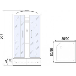 River Душевая кабина Quadro XL 90/41 MT