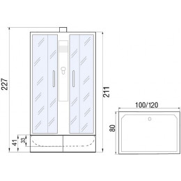 River Душевая кабина Quadro Б/К XL 120/80/41 MT