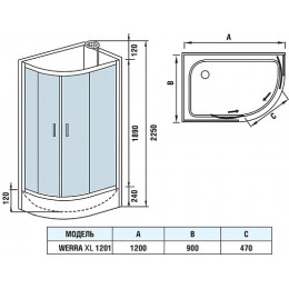 WeltWasser Душевая кабина Werra XL 1201 L