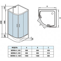 WeltWasser Душевая кабина Werra XL 1001