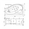 Фронтальная панель для ванны Aquanet Palma 170 L черная 176039