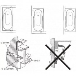 Комплект для крепления ванны к стене Kaldewei Bath Master 687675130000
