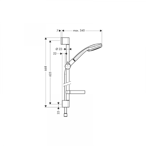 Душевой гарнитур Hansgrohe Croma 100 Vario/Unica C 27772000