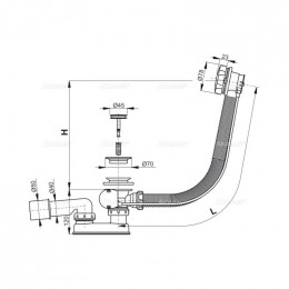 Слив-перелив AlcaPlast A55K-100-RU-01