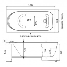 Фронтальная панель для ванны Aquanet West 130 187479