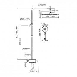 Душевая система WasserKRAFT A113.116.127.CH Thermo хром