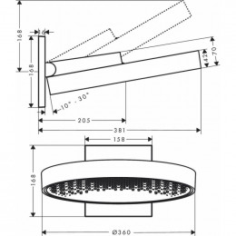 Верхний душ Hansgrohe Rainfinity 26230000, 360*360 мм, 1 режим струи, хром