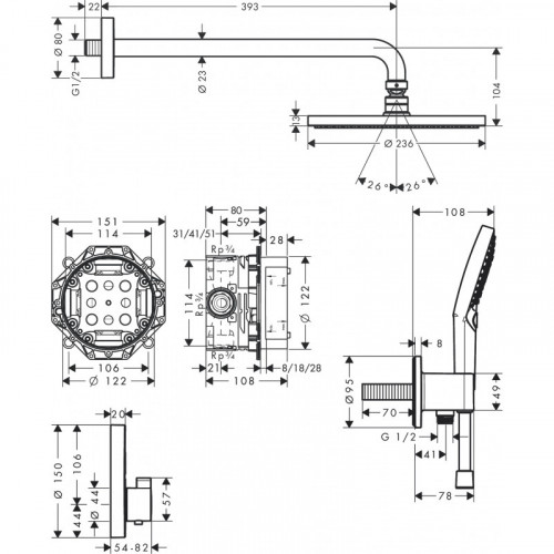 Душевая система Hansgrohe Raindance S 27951000 хром