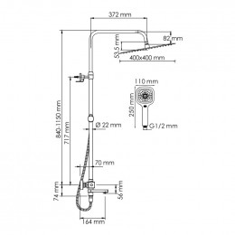 Душевая система WasserKRAFT A199.119.065.010.CH Thermo хром
