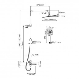 Душевая система WasserKRAFT A199.069.065.010.CH Thermo хром