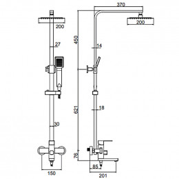 Душевая система Ledeme L72433B черный