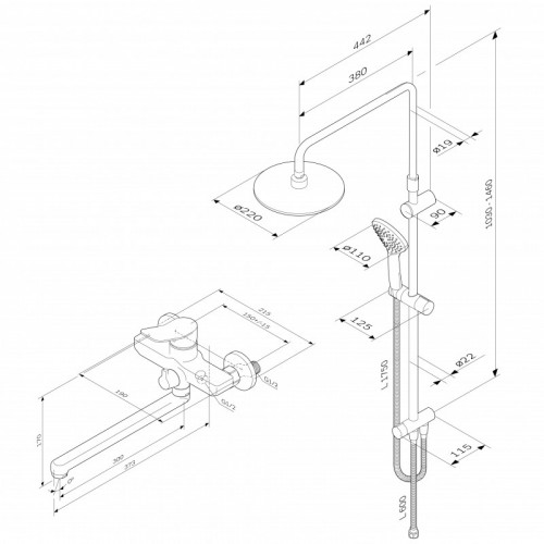 Душевой комплект Am.Pm X-Joy F40885A94 хром