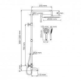 Душевая система WasserKRAFT A188.161.155.WM Thermo белая