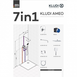 KLUDI AMEO, душевой комплект со смесителем для душа, арт. 416720575