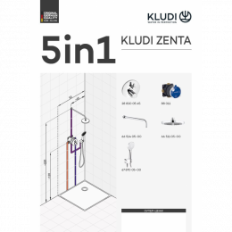 KLUDI ZENTA, душевой комплект с термостатом для душа, арт. 388320545