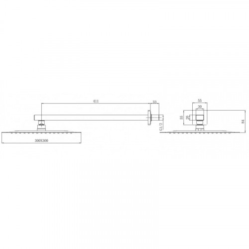 Верхний душ Allen Brau Infinity 5.21A19-31 черный матовый