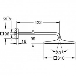 Верхний душ Grohe Rainshower 310 Mono Cube 26563000
