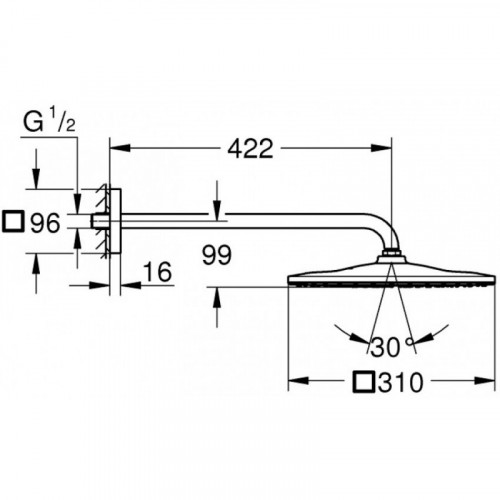 Верхний душ Grohe Rainshower 310 Mono Cube 26563000